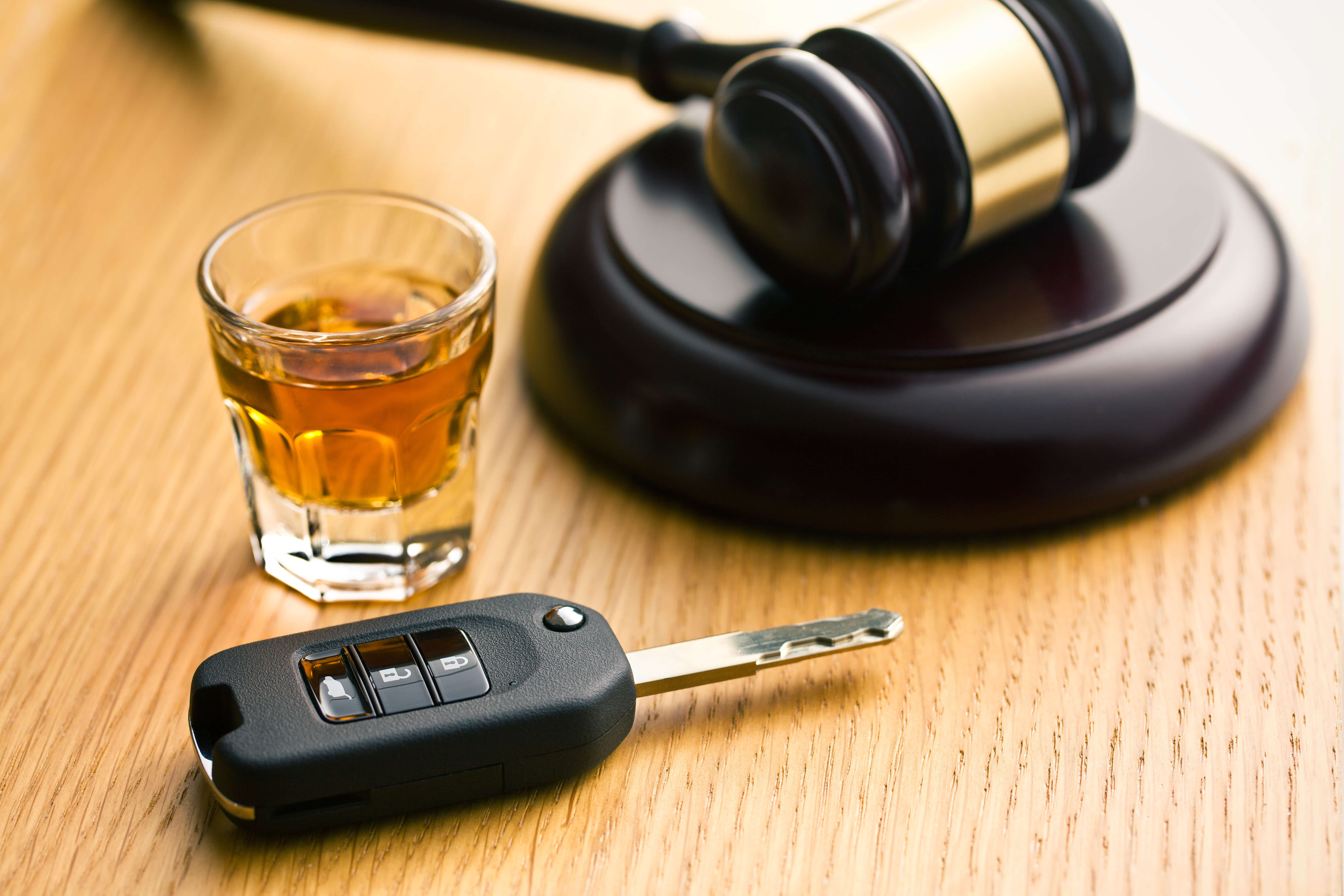 Gavel, whiskey and car keys - Kansas DUI penalties